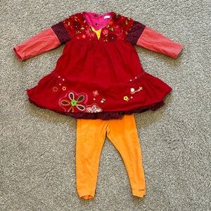 Catimini beautiful fall outfit 18m Corduroy layered with matching leggings.